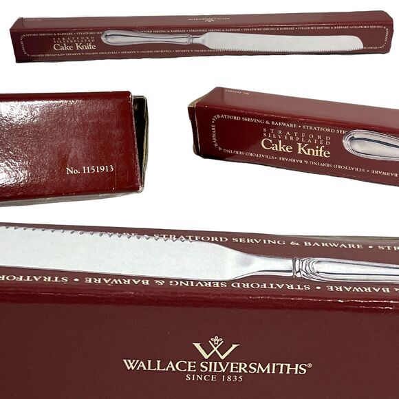 Vintage Wallace Silversmith Silver Plated Stratford Cake Knife 13.25" Celebrate - Picture 2 of 4